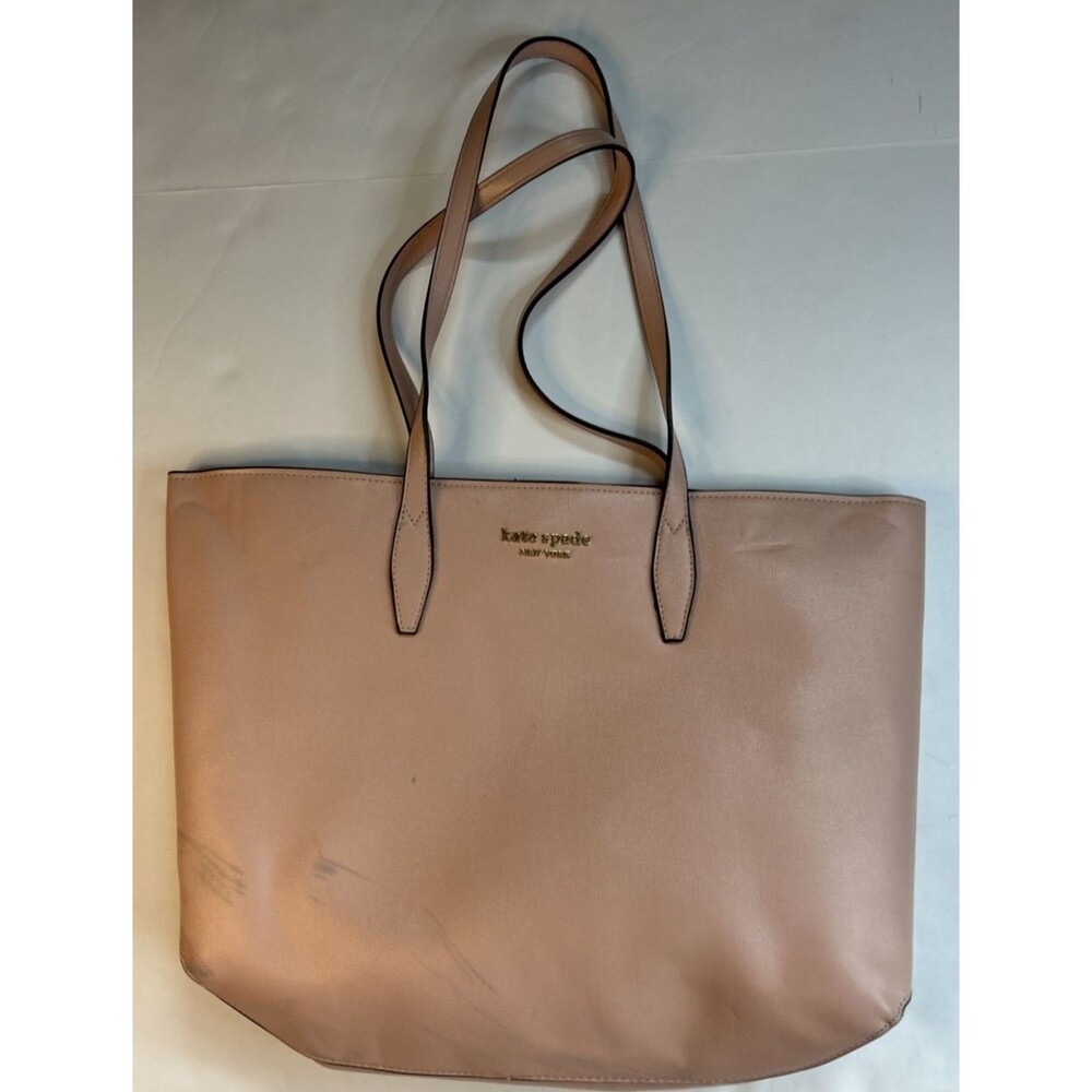 Kate Spade New York Pink Leather Tote Bag Shoulder Purse Large